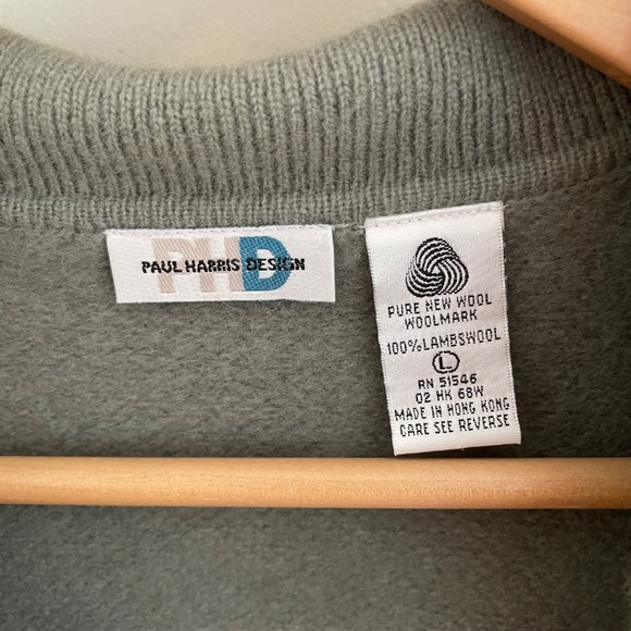 Paul Harris Design | Vintage 100% Lambs Wool Fair Isle Zip Cardigan Sweater M - Picture 8 of 16